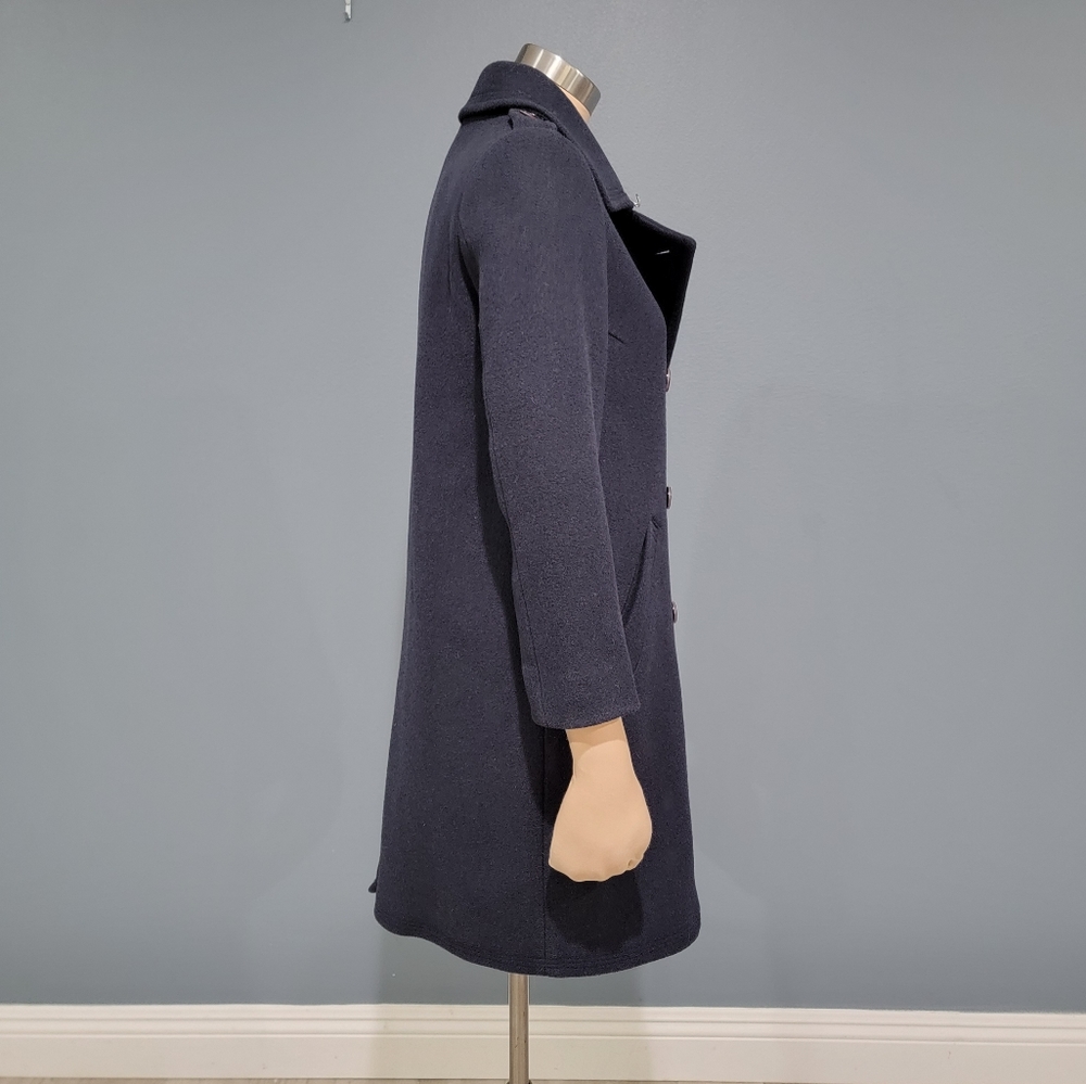 Katherine Hamnett navy blue wool blend pea coat 8 - Picture 5 of 11